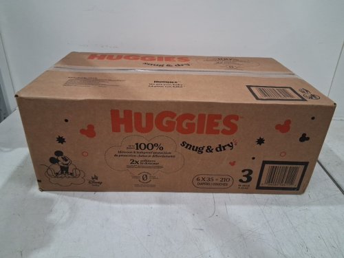 210PK HUGGIES SNUG AND DRY DIAPERS - SIZE 3 - WHITE image 2