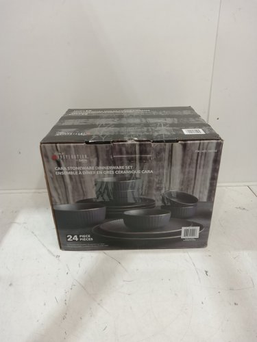 24pc Safdie Cara Dinnerware Set - dark grey (model: 1800142) image 2