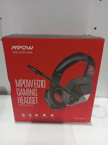 MPOW EG10 Wired Gaming Headset with surround sound - in-line volume & mic control - light up - Black/Red (Model: BH414A) image 2