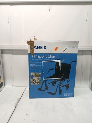 CAREX FOLDABLE TRANSPORT WHEELCHAIR - 300Lbs capacity - blue/black (model: a33677) image 3
