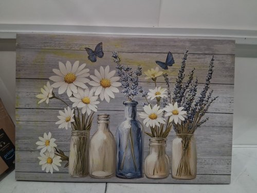 Rustic Flower Canvas Wall Art or Living Room Bedroom Bathroom Decor - 24" X 36" image 3