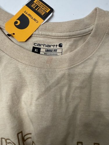 MEN'S CARHARTT LOOSE FIT HEAVYWEIGHT SHORT SLEEVE LOGO GRAPHIC T-SHIRT - EXTRA LARGE - BEIGE (STYLE: 4073804) image 2