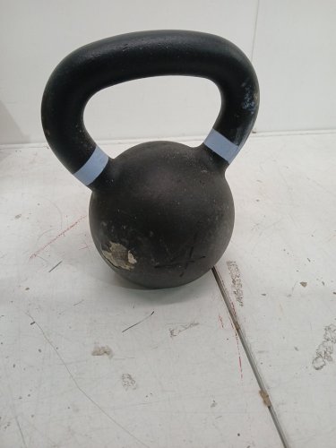 yes4all Powder Coated Cast Iron Kettlebell - 35LBS - LIGHTBLUE /BLACK (MODEL: ‎QCG3) image 3