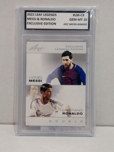 MESSI & RONALDO EXCLUSIVE EDITION FIFA CARD - JDCC GEM MINT 10 - 2022 LEAD LEGENDS #LM-CR image 2