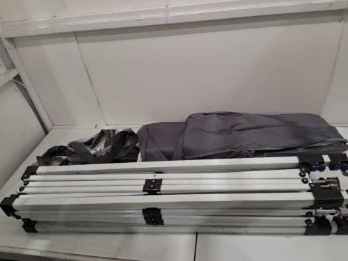 pop up waterproof canopy tent with portable roller bag and 4 sandbags - 10ft x 10ft - dark grey (model: af5.1) image 3