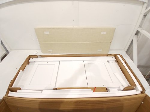 HOMEFORT Shoe Bench with Lift Top Storage - 41.3" x 14.9" x 18" - White/beige (Model: PG-02SB008A-WH103) image 5