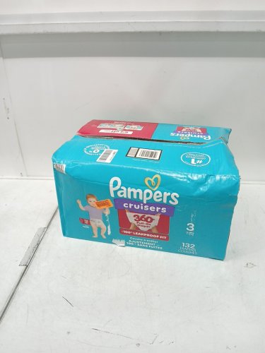 132PK PAMPERS CRUISERS 360° GAP-FREE FIT disposable baby DIAPERS - SIZE 3 (16-28LBS) image 2