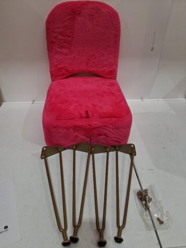gREENSTELL FOLDING Vanity Stool Chair with Storage AND ANTISLIP METAL LEGS - 13.4'' X 15'' X 30''- pink/gold- (MODEL:VS005-GL) image 3