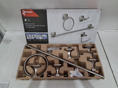 4PC Richeliu Riviera Bathroom Hardware Accessory Set - Brushed Nickel (MODEL: 1453023) image 2