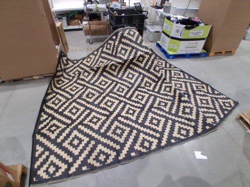 GENIMO Outdoor Waterproof Plastic Rug for Patio - 10FT x 8FT - Black/Beige image 3
