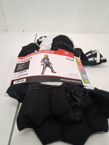 RUBIES TODDLER SKELESAURUS REX SKELETON DINOSAUR COSTUME - 2T - BLACK AND WHITE image 2