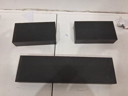 3pc wooden wall mounted floating shelves set - black image 4