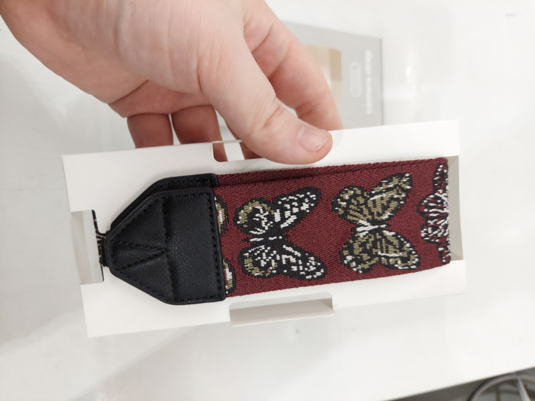 HEYDAY ADJUSTABLE  camera strap - maroon butterfly image 4