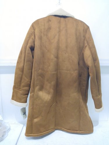 MENS dockers Faux Shearling Midlength Overcoat - medium - brown (style: dm2js226) image 4