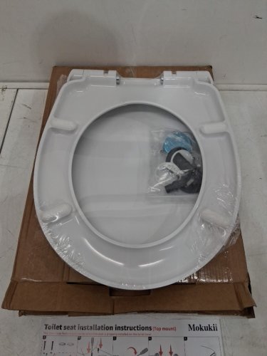 Round Toilet Seat With Soft Close Lid - 16.5" - White (Model:X004WZYBV9) image 3