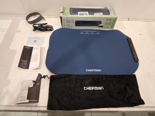 chefman roll n' go electric warming silicone mat - 23.6" x 15.8" - blue (model: RJ22-S-BLUE-CA) image 2