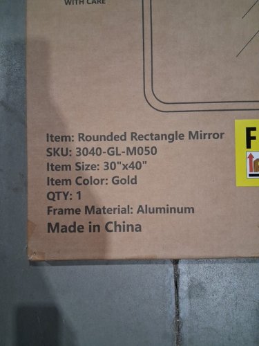 Manocorro Rounded Rectangle Wall Mirror With Aluminum Alloy Frame - 30" X 40" - GOLD (MODEL: 3040-GL-M040) image 4