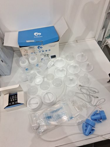 Bellababy Portable Electric Breast Pump Set with 4 Modes, 9 Suction Levels, and Touch Controls - 21mm, 24mm, 27mm Flanges - Blue/White (Model: BLA8015-02) image 2