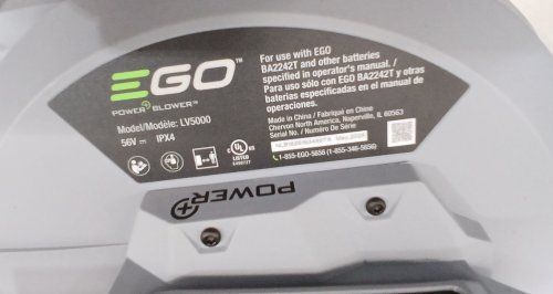 EGO Power+ Leaf Blower, vacuum, and Mulcher - 56V - 500 CFM - Black/Grey (Model: LV5000) image 8
