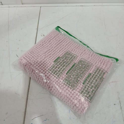 Chenille Anti Slip Water Absorbent Bath Mat - 23" x 26" - pink image 2