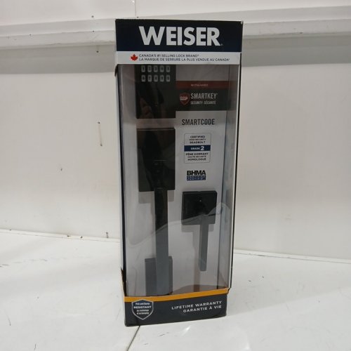 weiser electronics 260 smartcode single-cylinder smartkey deadbolt handle set - black - (model:  9gla92600-004) image 2