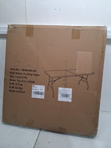Heavy Duty Plastic Folding Table - 4.9FT x 2.29FT x 2.4FT - White (MODEL:TB001WH-60) image 2
