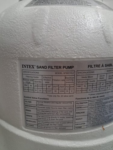 INTEX SX2100 KRYSTAL CLEAR SAND FILTER PUMP FOR ABOVE GROUND POOLS - 2100GPH - WHITE/GREY (MODEL: SFW80110/SX2100) image 8