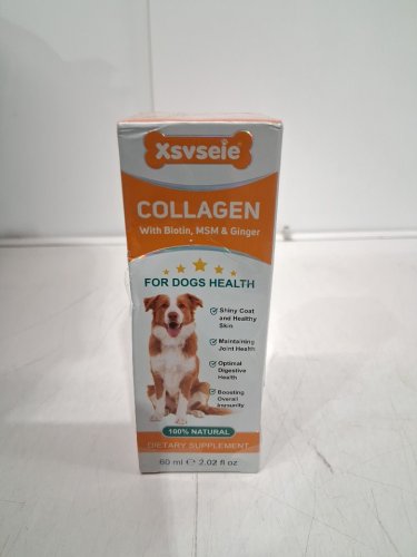 xsvseie liquid collagen drops with biotin, msm and ginger for dogs - 60ml - bacon flavored image 2