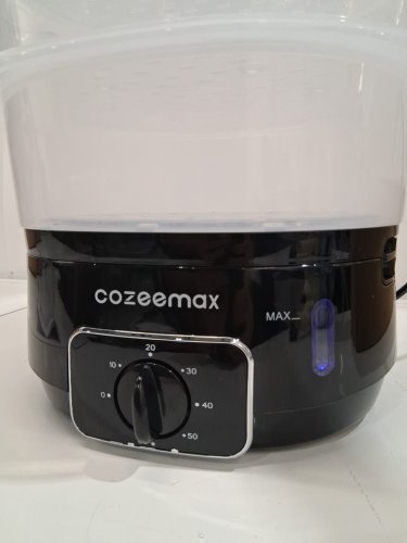 COZEEMAX ELECTRIC FOOD STEAMER - 3 TIER STEAMER FOR VEGETABLES, FISH, RICE - BPA FREE - 800W - 13.7QT - black - (MODEL: mk902-US) image 3