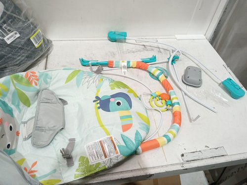 BRIGHT STARTS PORTABLE 3-POINT HARNESS VIBRATING BOUNCER WITH TOY-BAR - RAINFOREST VIBES (MODEL: 12227) image 3