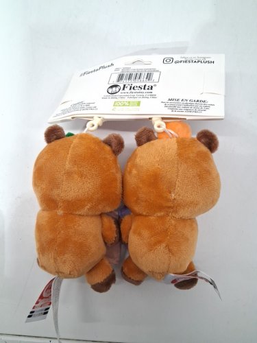 2pc fiesta toy besties magnet heart CAPYBARA keychains - 5.5" - BROWN/ORANGE image 3
