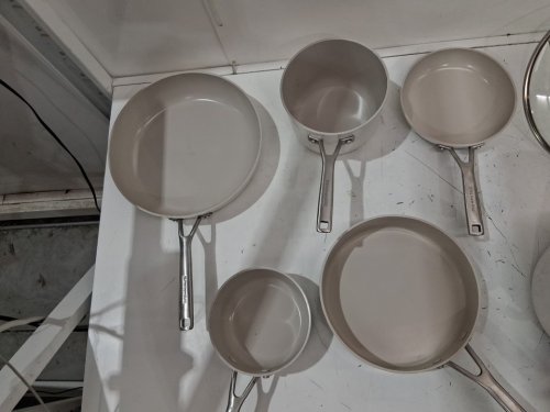 12pc kitchenaid hard anodized ceramic cookware set - off-white (model: 1804554) image 6