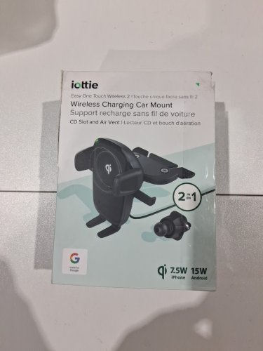 iOttie 2-In-1 Easy One Touch Wireless Car CD Slot / Air Vent Mounted Phone Charger - 15W for Android / 7.5W for iPhone - Black (MODEL: HLCRIO143) image 2