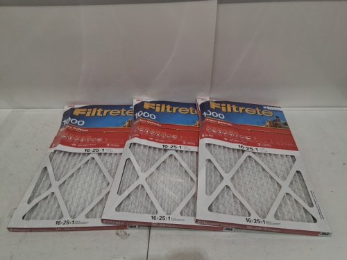 3PK 3M FILTRETE ALLERGEN DEFENSE FILTER MICRO ALLERGEN 1000 FILTRATION LEVEL - 16"x25"x1" image 3