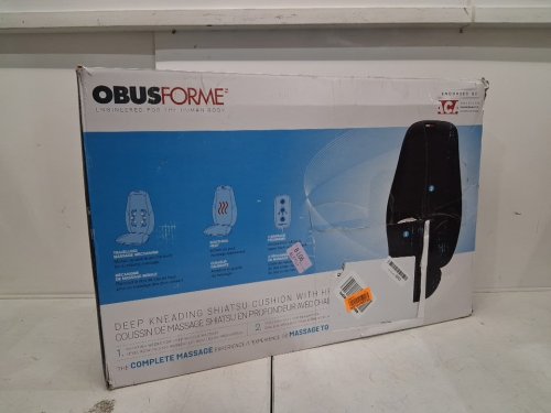 OBUSFORME DEEP KNEADING SHIATSU MASSAGE CUSHION WITH HEAT - 3 MASSAGE ZONES - BLACK (MODEL: SM-SMC-05) image 6