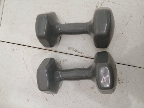 2PK AMAZONBASICS VINYL COATED HAND WEIGHT DUMBBELLS - 20LBS EACH - grey image 3