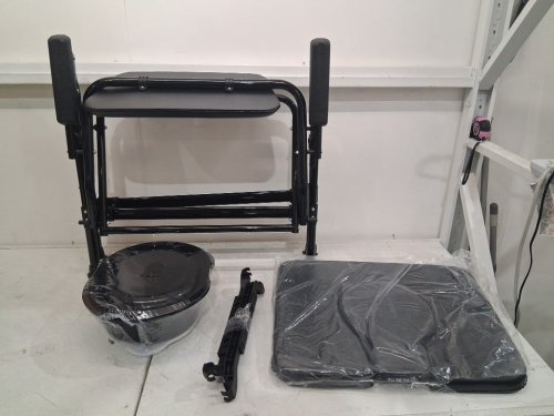 Bedside FOLDING Commode ToileT - 800LB CAP - BLACK image 4