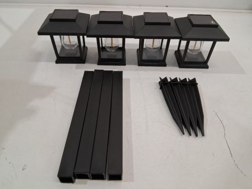 4pk waterproof LED solar pathway lights - black image 2