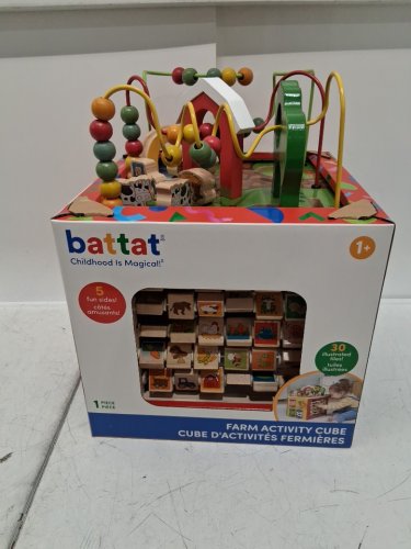 BATTAT WOODEN ACTIVITY CUBE DISCOVER FARM ANIMALS ACTIVITY CENTER FOR KIDS 1 YEAR+ - multi-colour (MODEL:‎ BT4599C1Z/bt4672z) image 4