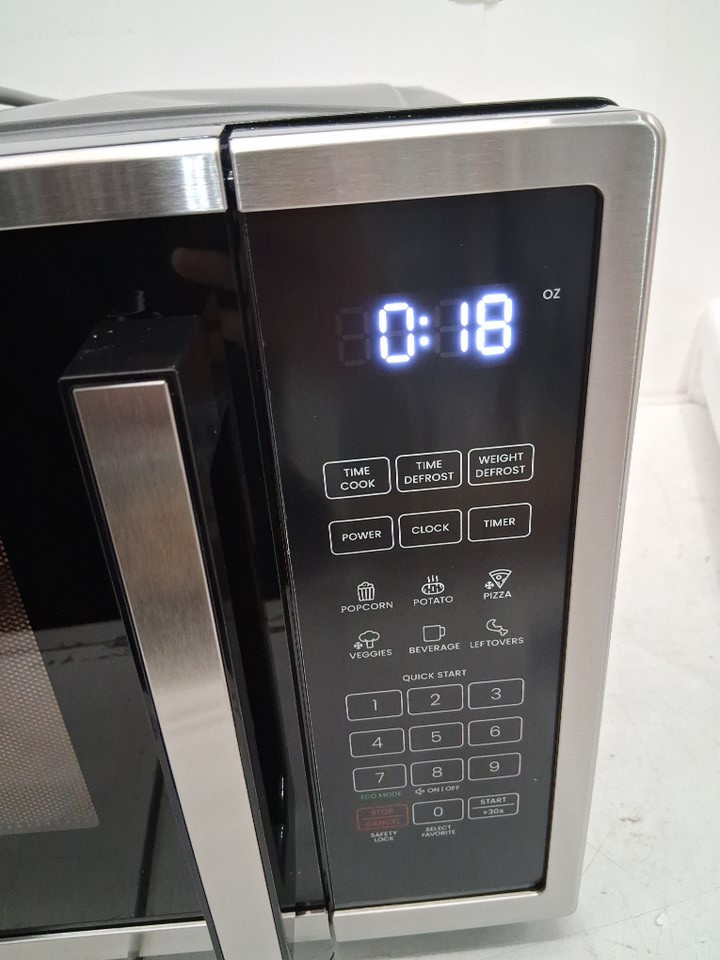 CHEFMAN 10 power levels eco mode child safety lock countertop microwave - 1000W - 1.1 cu.ft - stainless steel - (MODEL:RJ55-SS-11-CK-CA) image 8