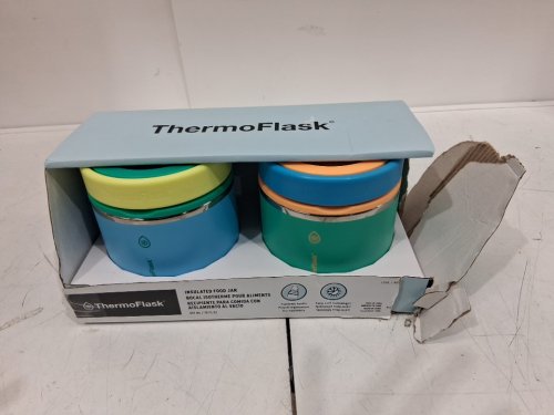 2PK THERMOFLASK INSULATED FOOD JARS - 20OZ - blue/green/yellow & Teal/Orange/blue (MODEL: 1759351) image 2