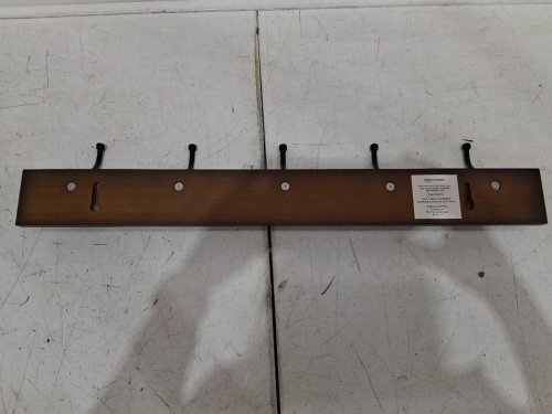 Amazon Basics Wall-Mounted Farmhouse Coat Rack, 5 Hooks - 22.5" - Espresso (MODEL: 1011615-1158-A60) image 4