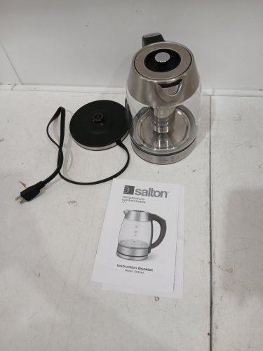 Salton Temperature Touch Control Kettle with Removable Tea Steeper - 1.7L - BRUSHED CHROME/CLEAR (model: gk2160) image 3