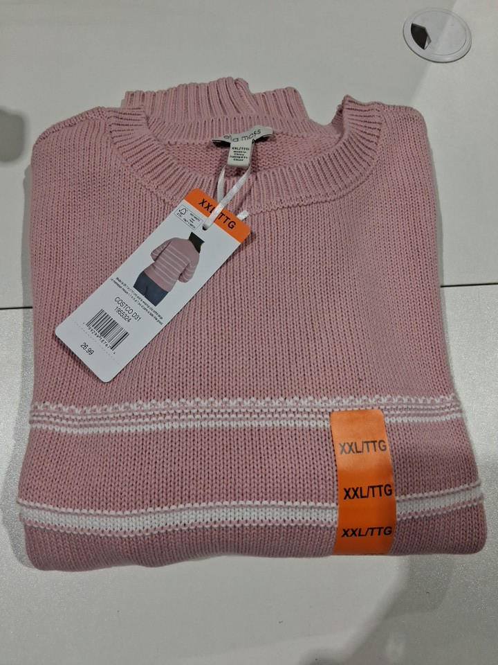 Women's ELLA MOSS LONG SLEEVE KNIT SWEATER - XXL - PINK/WHITE STRIPE (STYLE: 1955324) image 2