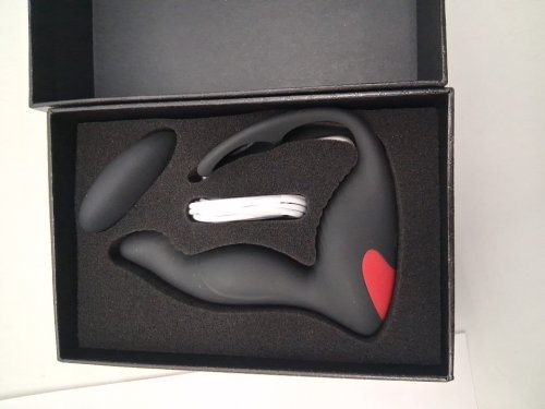 MALE Prostate Stimulator with REMOTE - 9 SPEEDS - BLACK /RED image 2