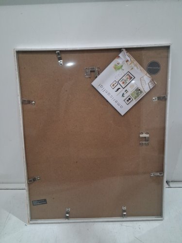 americanflat streamline collection picture frame with polished plexiglass - 13" x 16" / 9" x 12" with mat - white image 4