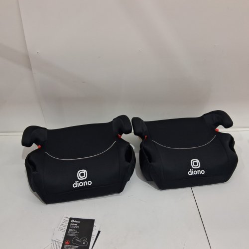 2PK DIONO SOLANA NO LATCH BACKLESS BOOSTER CAR SEATS WITH CUPHOLDERS AND REMOVABLE WASHABLE COVERS - FOR KIDS 40-120LBS - CHARCOAL BLACK (MODEL: 32060-NA-01) image 3