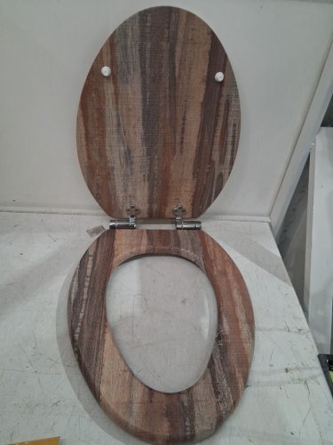 Angol Shiold Molded Wood Toilet Seat - 18"  ELONGATED - BROWN image 4