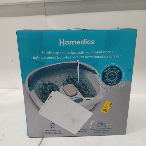 HoMedics Bubble Spa Elite Footbath 2-in-1 removable pedicure center Toe-touch control Easy tote handle no-splash - 14.8" x 15.5" x 6.8" - white/blue (model:FB-450Ha-ca) image 2