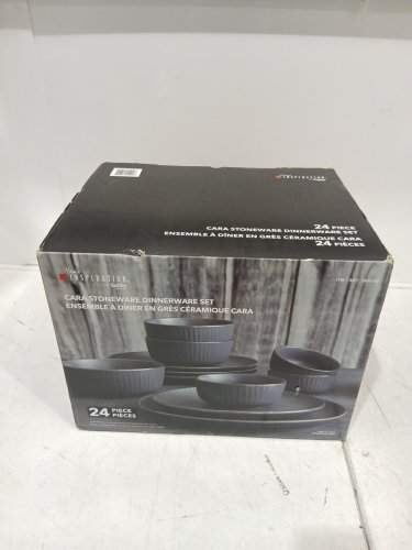 24pc Safdie Cara Dinnerware Set - dark grey (model: 1800142) image 2